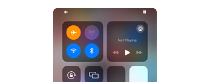 A closeup of the iOS system menu